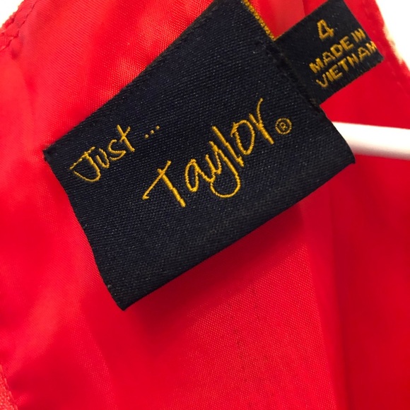 Taylor Dress orange Striped Fit & Flare Waffle Texture 50s Style/ Pockets Size 4 - Picture 3 of 10